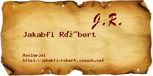 Jakabfi Róbert névjegykártya
